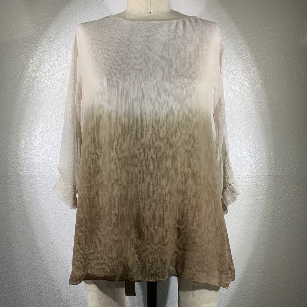 Viviana Uchitel Silk Gradient Top in Desert Snow NWT